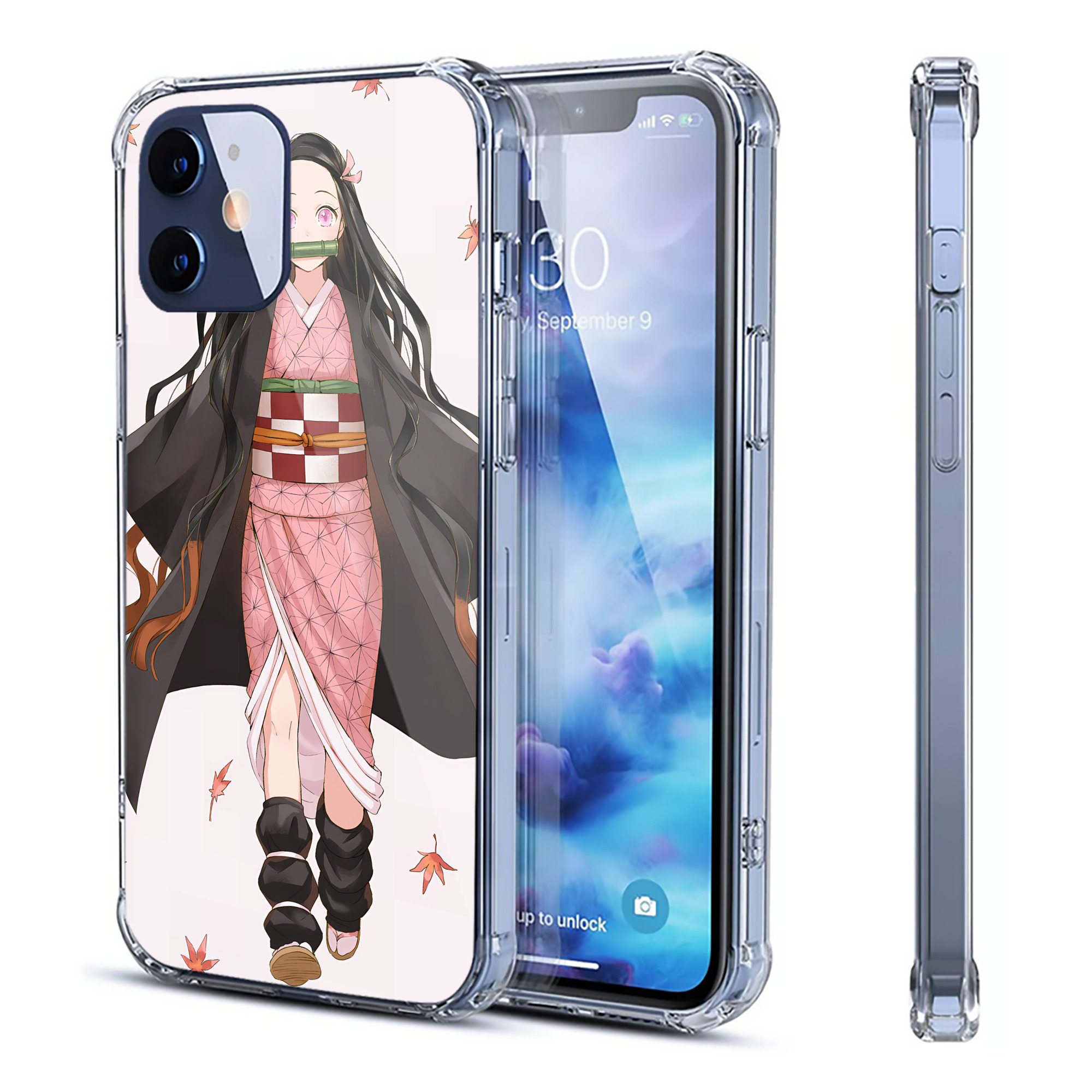（画像用） 鬼滅の刃（きめつのやいば）竈門 禰󠄀豆子／かまど ねずこ Kamado Nezuko 【iPhone 12シリーズ対応】透明スマホケース（クリアソフトケース）